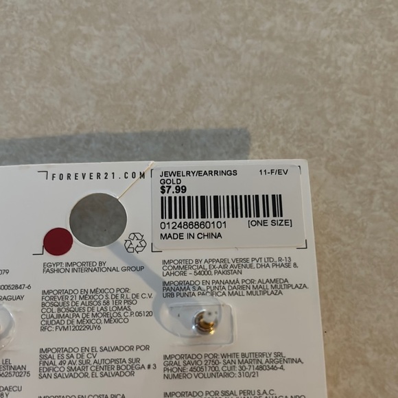 Forever 21 Gold Square Earrings - Picture 2 of 2